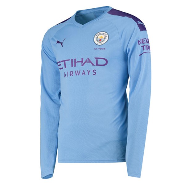 Maillot Football Manchester City Domicile ML 2019-20 Azul